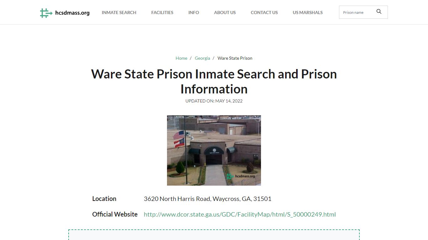 Ware State Prison Inmate Search, Visitation, Phone no ...